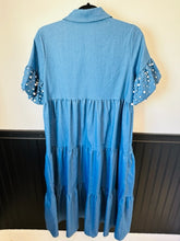 Load image into Gallery viewer, Pretty in Pearls Denim Dress
