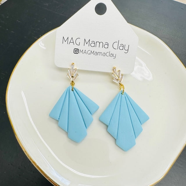Glam Clay Drop Earring-Blue