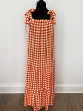 Load image into Gallery viewer, Orange Gingham Daydream Dress
