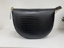 Load image into Gallery viewer, Quinn Faux Croc Saddle Handbag
