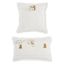 Load image into Gallery viewer, White Pumpkin Pillow-Thankful
